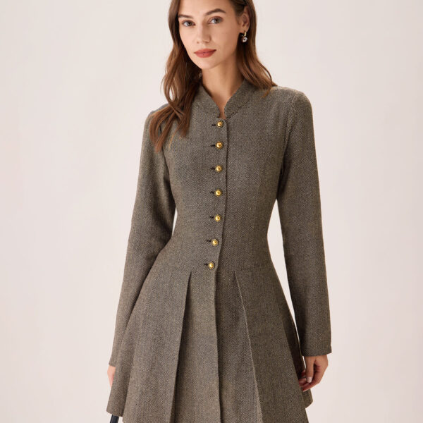 Fabric:This Pleated Mini Dress is made of Polyester. Polyester is an artificial fiber that feels soft