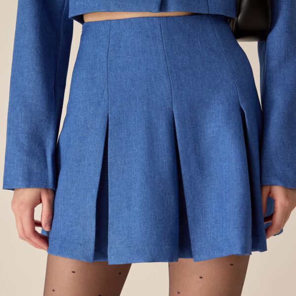 Fabric:This Pleated Mini Skirt is made of Polyester. Polyester is an artificial fiber that feels soft