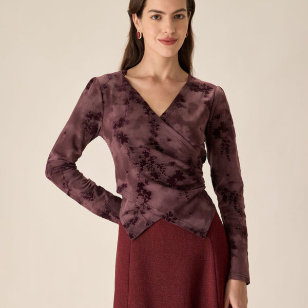 Fabric:This Ruched Wrap Tee is made of Polyester and Spandex. Polyester is an artificial fiber that feels soft