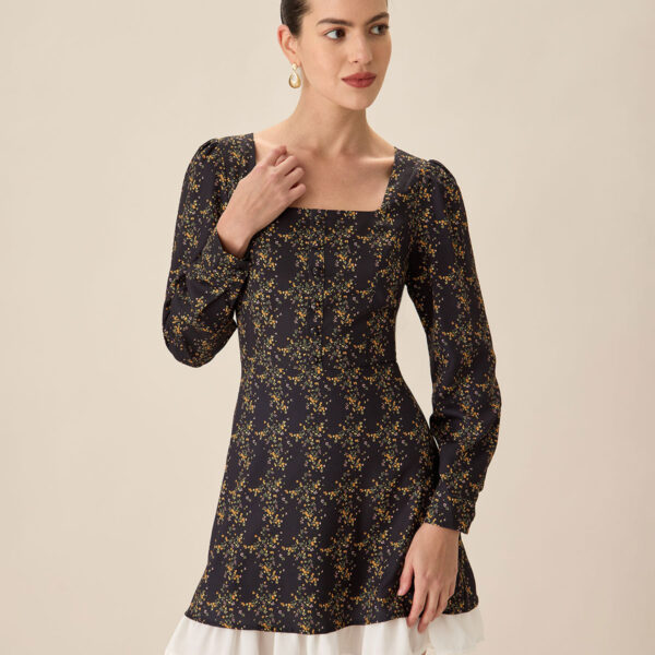 Fabric:This Puffed Sleeve Mini Dress is made of Polyester. Polyester is an artificial fiber that feels soft