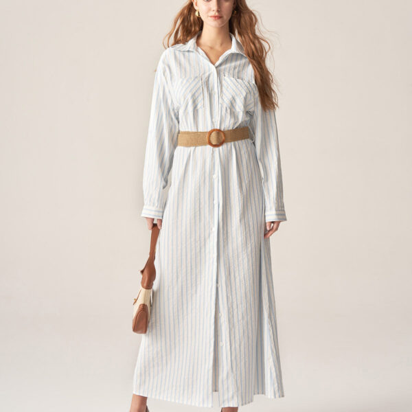 Occasion: Office wear Fabric Stretch: No Stretch Waist: Natural Waisted Pattern Type: Striped Embellishment: Button