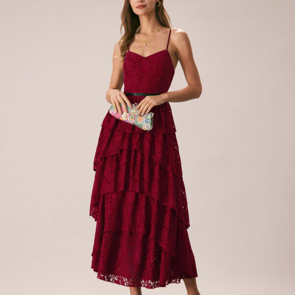 Fabric:This Lace Maxi Dress is made of Polyester and Spandex. Polyester is an artificial fiber that feels soft