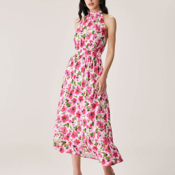 Fabric:This floral midi dress is made of Polyester . Polyester is an artificial fiber that feels soft