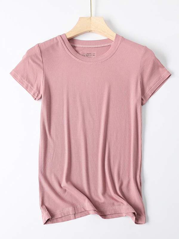 SkuCY-!75910MaterialModal StyleShort Sleeves FeatureSolid Color NecklineRound-neck OccasionCasual