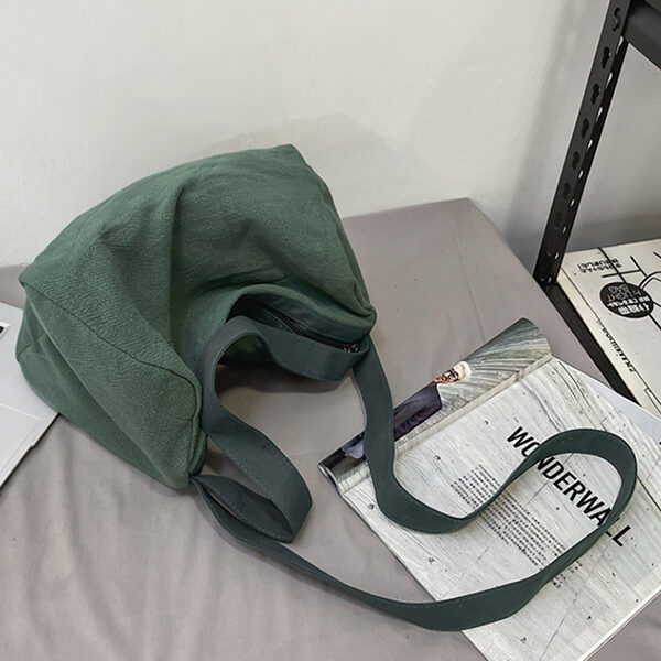 Casual Simple 4 Colors Canvas Bag GREEN-FREE SIZE SkuCY-!98105MaterialRamie Cotton