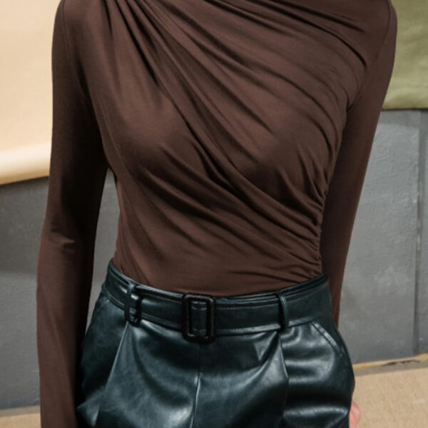 SkuCY-!100022MaterialCotton-blend StyleLong Sleeves FeatureRuffled
