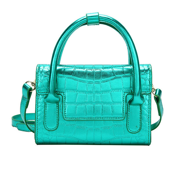 PU Solid Color Shiny Shoulder Bag Handbag GREEN-One_size SkuCY-!115373MaterialPU LiningPolyester
