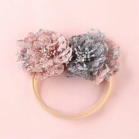 Lace color combination flower hair circle