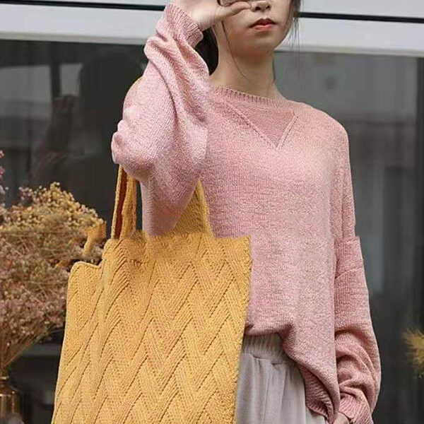 Casual Weave Solid Color Bags Accessories YELLOW-One_size SkuCY-!112934MaterialDacron