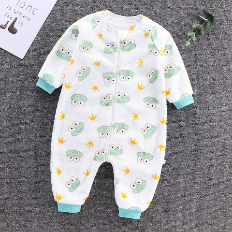 【18M-5Y】Unisex Kids Flannel Frog Printing Sleeping Bag