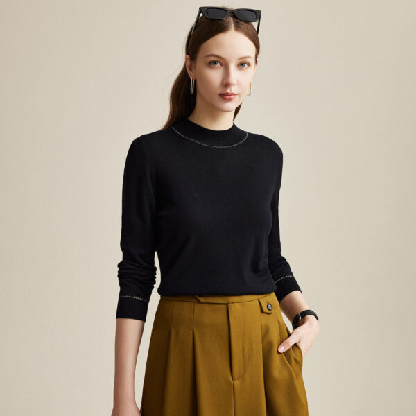 Upgrade your wardrobe with our Elegant Worsted Wool Sweater