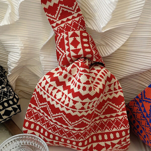 Rhombus Woven Handbag Bags Accessories RED-One_size SkuCY-!116202MaterialPolyester FeatureRhombus OccasionCasual