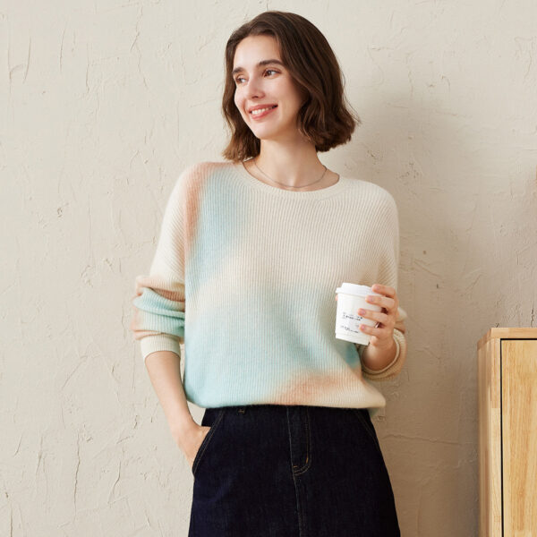 Elevate your cozy wardrobe with this Gradient Color Soft Knit Sweater