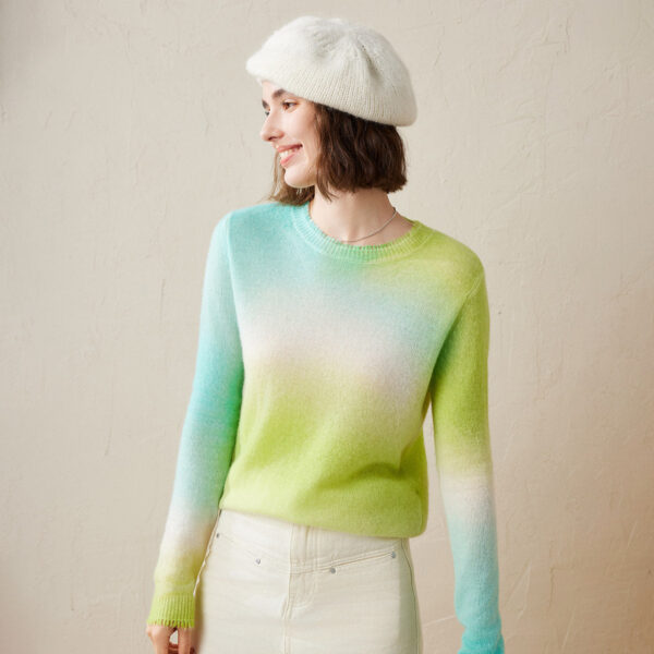 Elevate your wardrobe with our Soft Gradient Ombre Cashmere Sweater