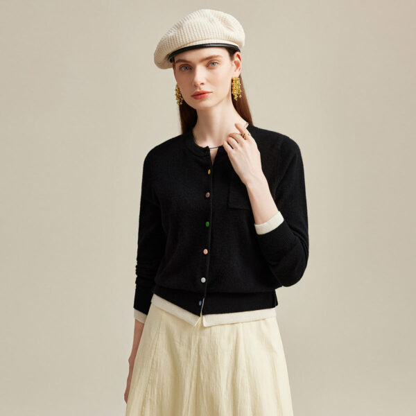 This cardigan is the ideal piece to add a playful yet elegant touch to your autumn and winter wardrobe. Its classic silhouette and unique details make it a must-have for fashion-forward individuals. Premium Material: Made from 100% high-quality