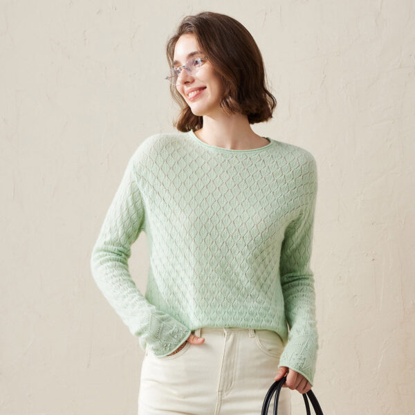 Elevate your knitwear collection with this beautifully crafted Diamond Pattern Pullover Sweater. Made from premium soft