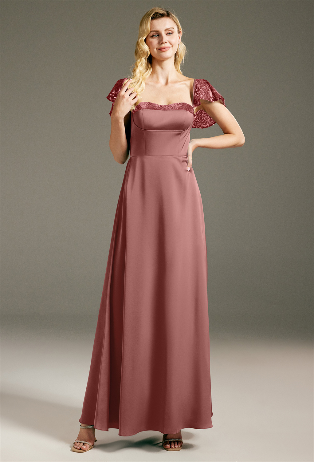 this satin charmeuse bridesmaid dress ensures to lavish its wearer in
