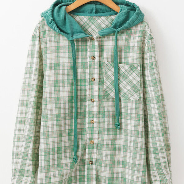  The shacket showcases a blend of classic design and a loose