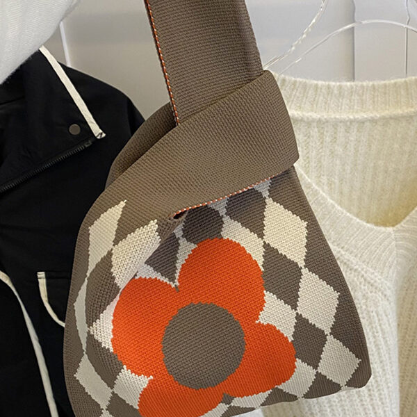 Rhombus Floral Printed Woven Handbag Bags Accessories KHAKI-One_size SkuCY-!116221MaterialPolyester FeatureRhombus