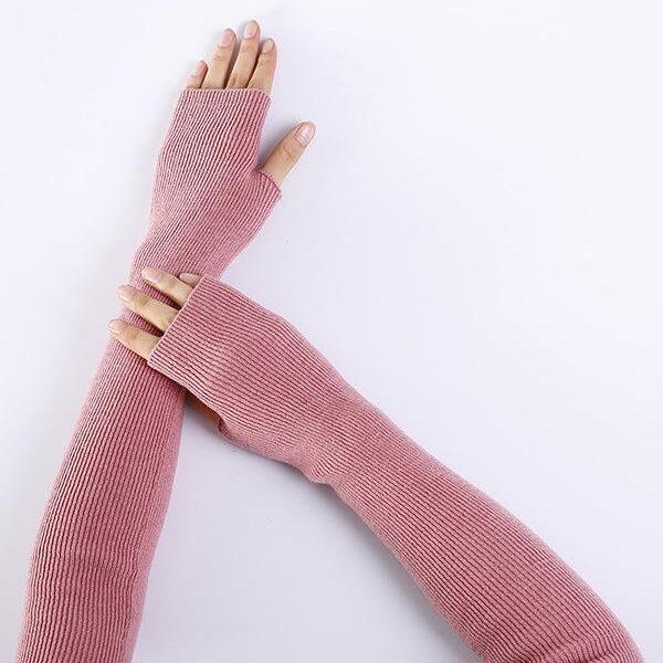 Knitted 7 Colors Sleevelet Accessories PINK Sku CY-!19497 Material Acrylic Fibres Occasion Casual Seasons Spring