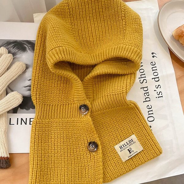 Simple Buttoned Keep Warm Solid Color Hats&Caps YELLOW-One_size SkuCY-!112636MaterialAcrylic