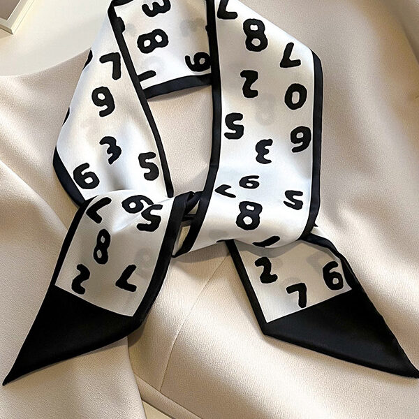 Printed Contrast Color Shawl&Scarf BLACK-One_size SkuCY-!115632MaterialSilk Imitation FeatureContrast Color