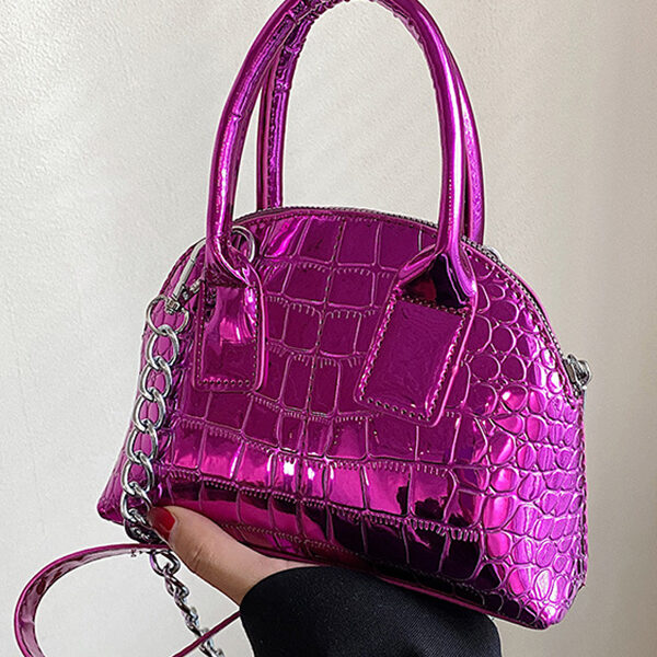 PU Chains Handbag Shoulder Bag PURPLE-One_size SkuCY-!115375MaterialPU LiningPolyester