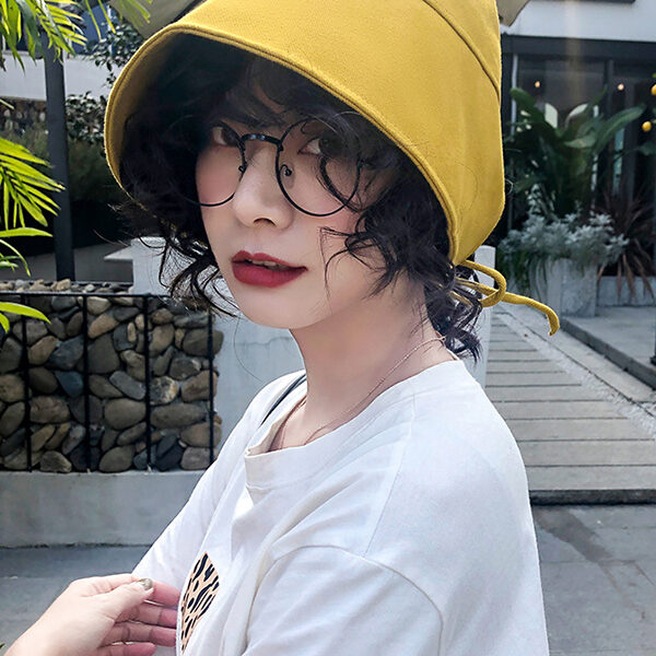 Going Out Solid Color Sun Protection Fisherman Hat YELLOW-One_size SkuCY-!100265Material>70%Cotton FeatureTied