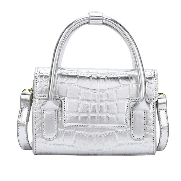 PU Solid Color Shiny Shoulder Bag Handbag SILVER-One_size SkuCY-!115373MaterialPU LiningPolyester