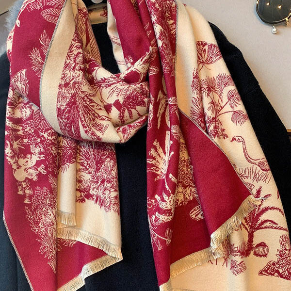 Imitation Cashmere Shawl Printed Warm Scarf BURGUNDY-FREE SIZE SkuCY-!69986MaterialImitated Cashmere StylePlus Size FeaturePrinted OccasionGoing out