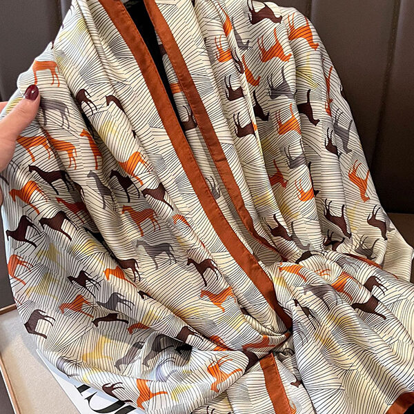 Chic Animal Prints Silk Imitation Warm Shawl&Scarf BEIGE-One_size SkuCY-!111506MaterialSilk Imitation