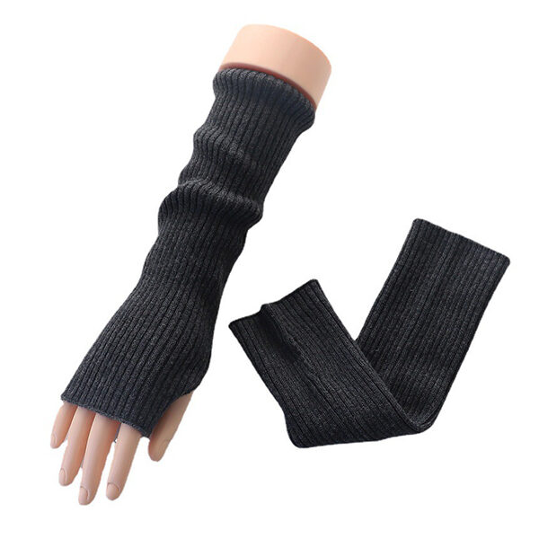 Casual Wool Knitting Keep Warm Solid Color Arm Warmers Accessories DARK GRAY-30cm SkuCY-!111331MaterialWool FeatureKeep Warm