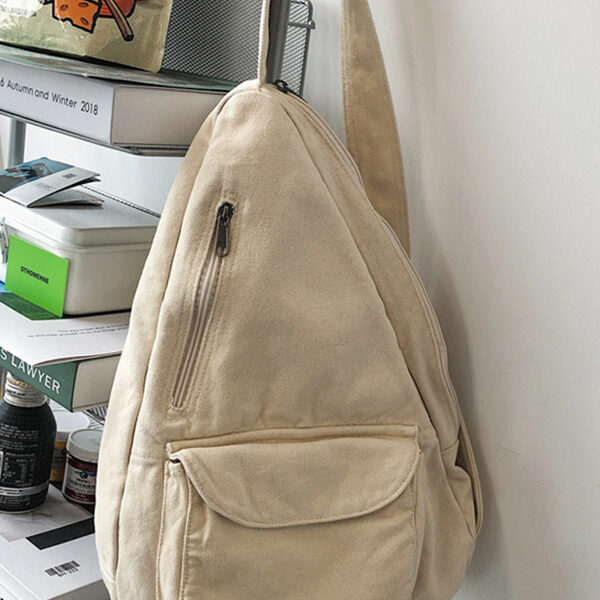 Casual Solid Color Zipper Bags Accessories WHITE-One_size SkuCY-!112002MaterialCanvas FeatureSolid Color