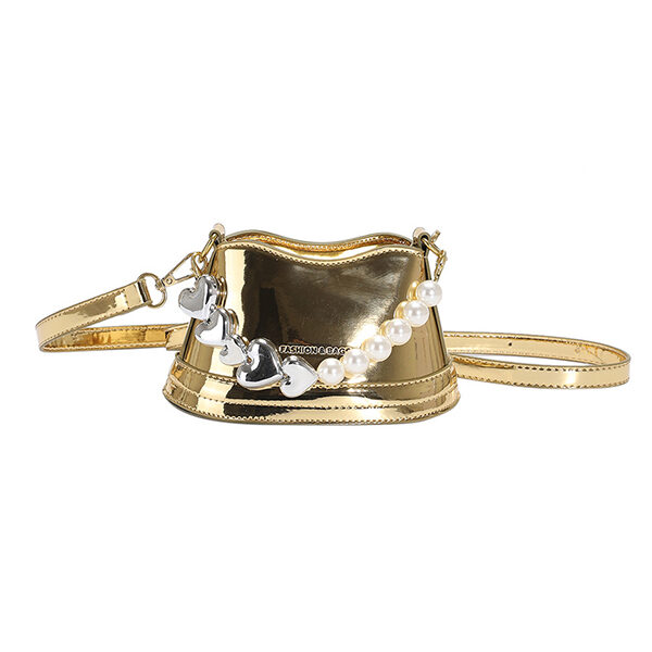 Chains Contrast Color Shiny Bag GOLD-One_size SkuCY-!115374MaterialPU LiningPolyester