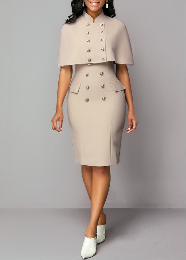 ROTITA Two Piece Round Neck Half Sleeve Dress and Shawl