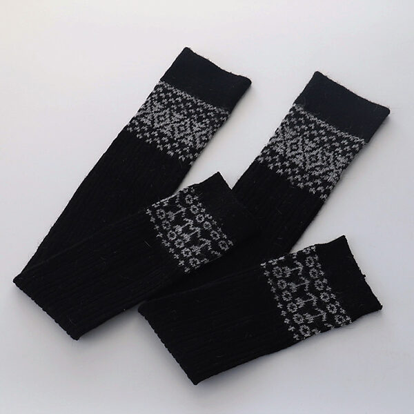 Casual Skinny Leg Printed Leg Warmers Accessories BLACK-One_size SkuCY-!112877MaterialAngora Rabbit Fur
