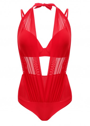 ROTITA Multi Wear High Waisted Mesh Stitching Bikini Set