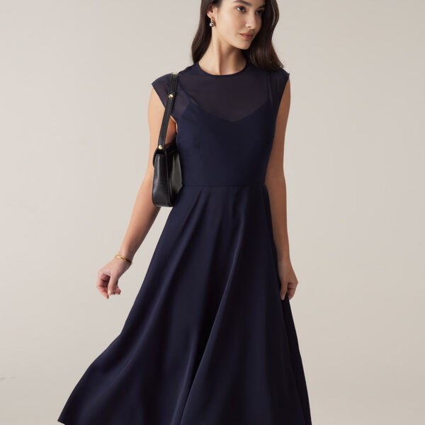 Fabric:This See-through Midi Dress is made of Polyester. Polyester is an artificial fiber that feels soft