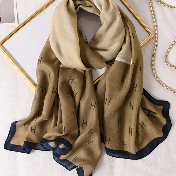 H Print Warm Sun-Proof Silk Scarf ARMY GREEN-FREE SIZE SkuCY-!67495MaterialPolyester FeaturePrinting