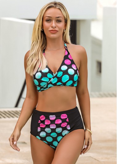 Polka Dot High Waisted Bikini Set