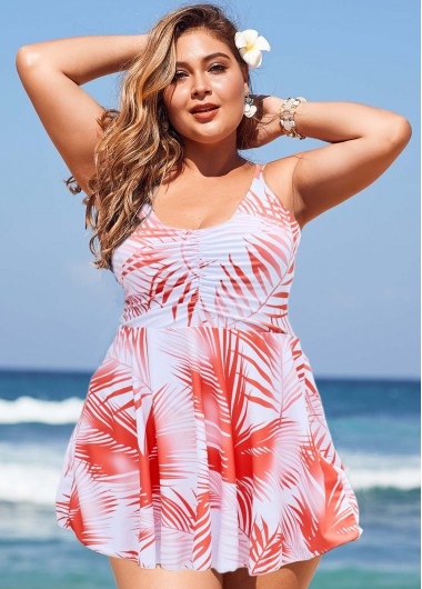 Tribal Print Cross Strap Plus Size Swimdress and Shorts