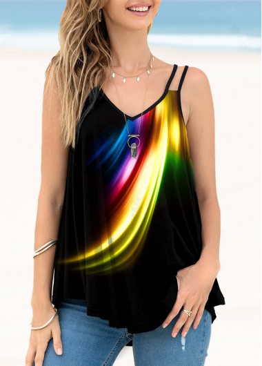 ROTITA Printed Colorful Spaghetti Strap Camisole Top