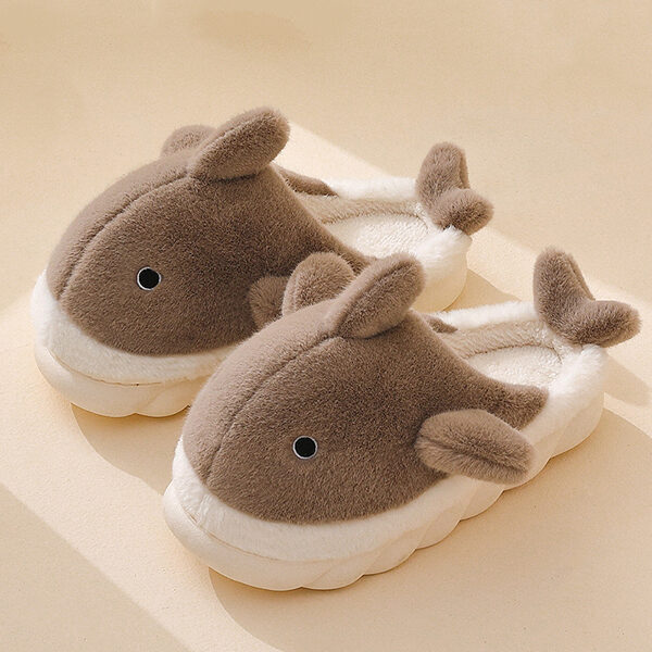 Indoor Cute Shark Non-Slip Keep Warm Slippers KHAKI-44-45 SkuCY-!111285MaterialPVC