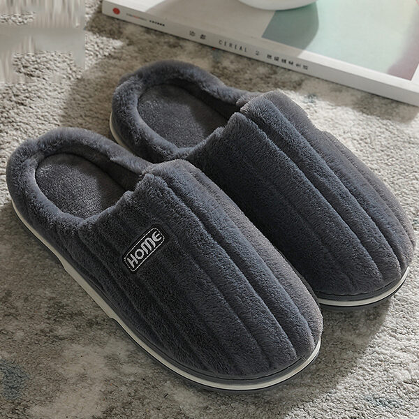 Indoor Warm Non-Slip Solid Color Slippers GRAY-42-43 SkuCY-!110277MaterialTPR