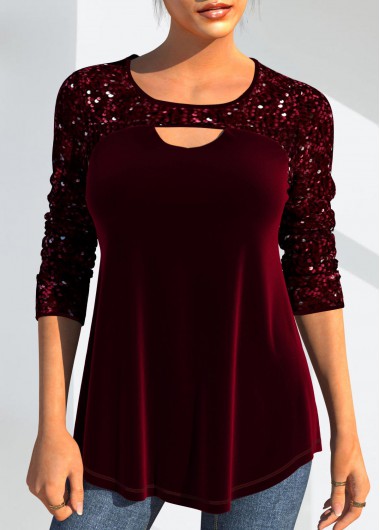 Round Neck Long Sleeve T Shirt