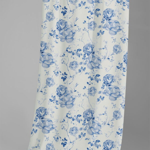 AW Chiffon Floral Fabric for Fashion Dress Blue Botanical Floral
