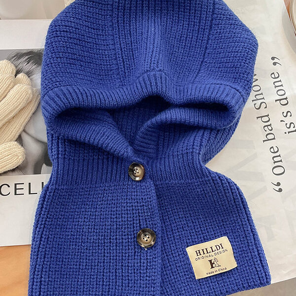 Simple Buttoned Keep Warm Solid Color Hats&Caps BLUE-One_size SkuCY-!112636MaterialAcrylic