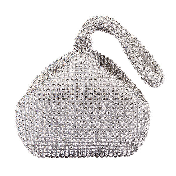 Fashion Rhinestone Makeup Bag Evening Bag Handbags SILVER-One_size SkuCY-!105220MaterialRhinestone