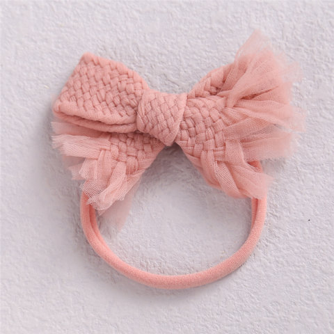 Girls Handmade Twist Woven Bow Headband