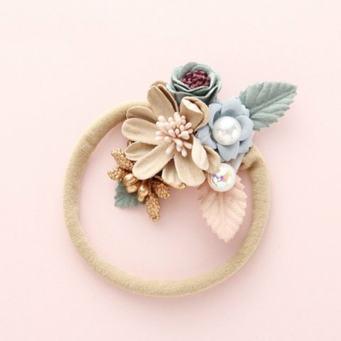 Nylon baby combo flower hair rope